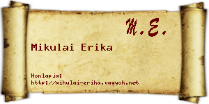 Mikulai Erika névjegykártya